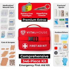 Vital House first aid kit color coded sections for quick access
