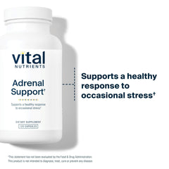 Vital Nutrients Adrenal Support with Ashwagandha blend supports calm energy.