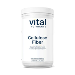 Vital Nutrients cellulose fiber powder bottle on kitchen counter for daily bowel support