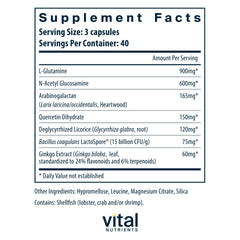 Vital Nutrients GI Repair Nutrients label close-up showing clean-label promise.