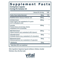 Vital Nutrients Liver Support capsules close-up showing daily dosage