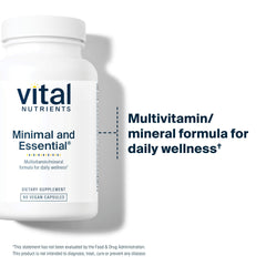 Vital Nutrients Minimal and Essential capsules closeup showing methylated B vitamins.