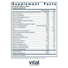 Vital Nutrients capsules close-up, highlighting vegetarian formula