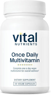 Vital Nutrients Once Daily Multivitamin bottle in hand for vegan daily wellness