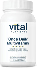 Vital Nutrients Once Daily Multivitamin bottle in hand for vegan daily wellness