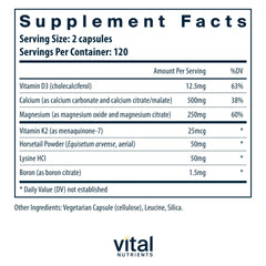 Closeup of Osteo-Nutrients II capsules from Vital Nutrients