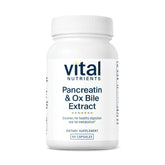 Vital Nutrients Pancreatin & Ox Bile bottle with a clear label for daily digestion