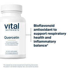 Close-up of Vital Nutrients Quercetin capsules showing clean ingredients