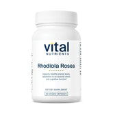 Vital Nutrients Rhodiola Rosea bottle on counter for daily energy.