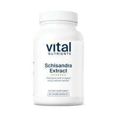 Vital Nutrients Schisandra Extract bottle front showing capsules for energy support