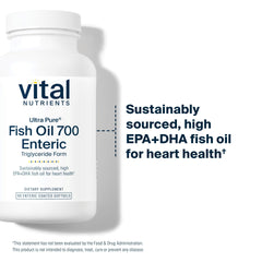 Ultra Pure Fish Oil 700 Enteric bottle close-up highlighting vanilla flavor