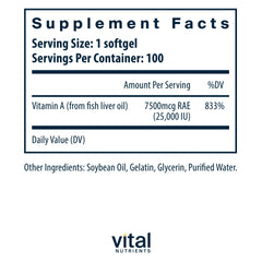 Close-up of Vital Nutrients Vitamin A capsules for daily support
