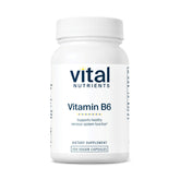 Vital Nutrients Vitamin B6 bottle with 100 mg potency for daily nervous system support.