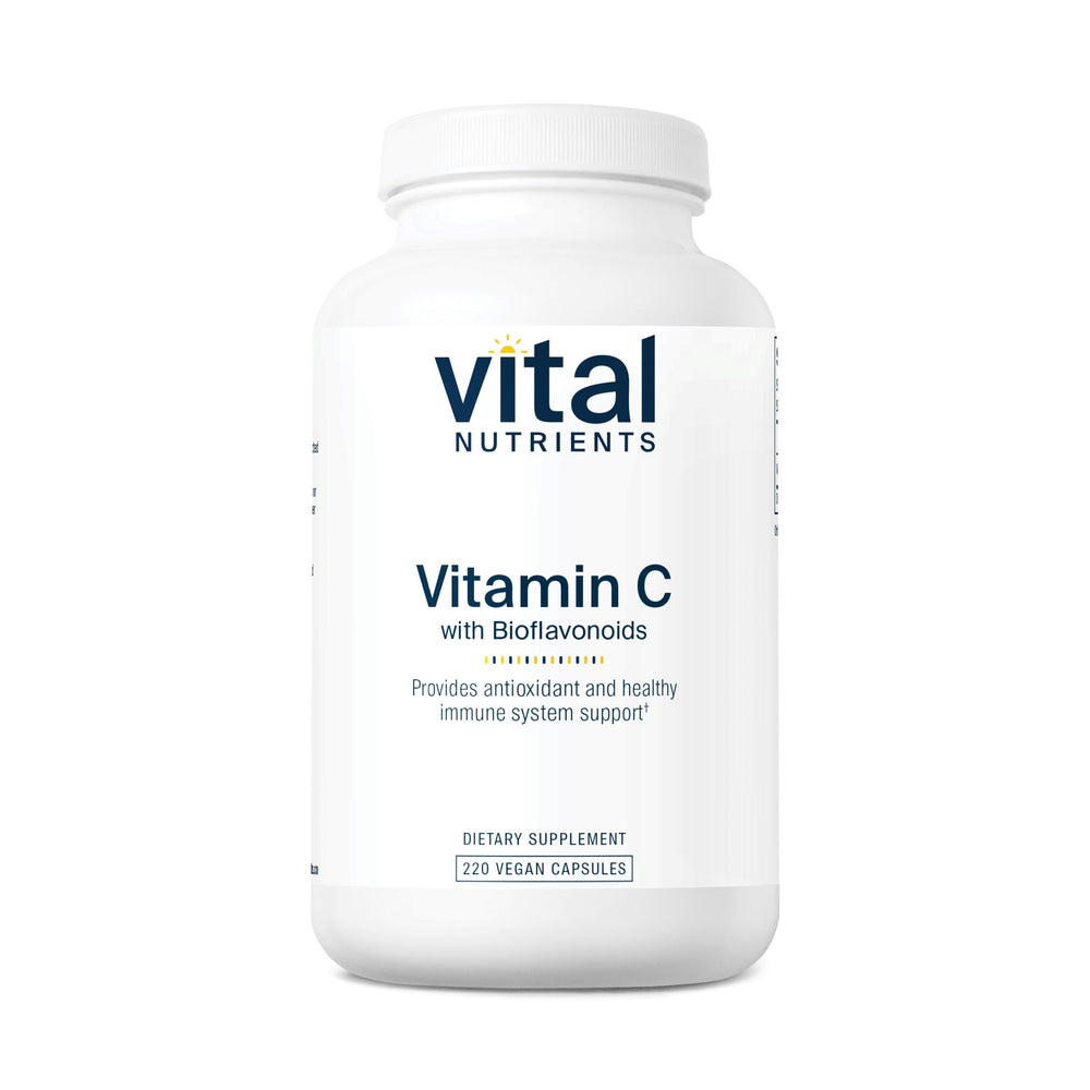 Vital Nutrients Vitamin C with Bioflavonoids bottle supports immune wellness.
