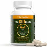 Vital Nutritive Apple Cider Vinegar bottle highlighting gut health formula benefits