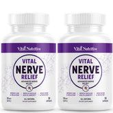 Vital Nutritive Nerve Relief bottle on white surface for daily comfort