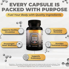 Vital Nutritive Nitric Oxide capsules showcase a clean, high-quality formula.