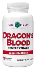 Vital Planet Dragon's Blood resin capsules in a bottle support digestive care