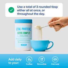 Vital Proteins Active Complex glass stirred for smooth hydration