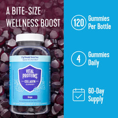 Vital Proteins Collagen Gummies ingredients label with VERISOL peptides for skin support.