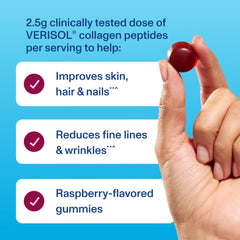 Vital Proteins Collagen Gummies raspberry being poured from bottle