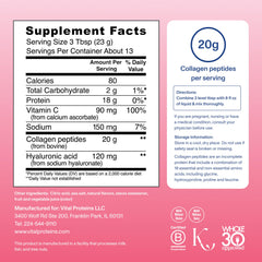 Vital Proteins Collagen Peptides Advanced strawberry-lemon-label; flavorful addition to drinks.