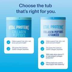 Vital Proteins collagen peptides powder advanced dissolving in coffee for a smooth boost.