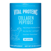Vital Proteins Collagen Peptides unflavored 20oz canister boosts hair, skin, nails.