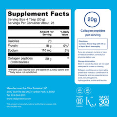 Grass-fed Vital Proteins collagen peptides source and label highlight quality.