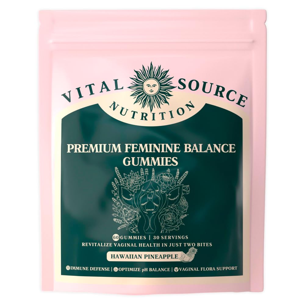 Vital Source Nutrition feminine balance gummies bottle with pineapple flavor for daily wellness support.