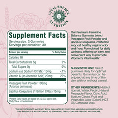 Vital Source Nutrition feminine balance gummies pack displayed beside glass for an easy daily ritual.