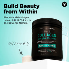 Vital Vitamins collagen scoop measures 7.8g for consistent daily servings