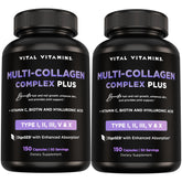 Vital Vitamins Multi Collagen Plus bottle front view, highlighting daily beauty support for skin and hair