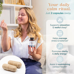 VITALCRAFT LABS OmniCalm capsules in blister emphasize convenient stress management.