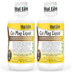 Vital Earth Minerals Cal-Mag Liquid bottle with dropper indicating fast absorption.