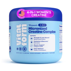 VitalForm Women’s creatine powder tub front suggesting lean muscle support potential.