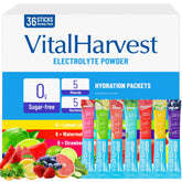 VitalHarvest Lemon Lime electrolyte packets for quick hydration on the go.