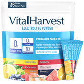 VitalHarvest 36 Sticks electrolytes front packaging ready for hydration on the go.