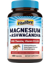 Vitalibre Magnesium Complex bottle front — supports daily calm and balance.