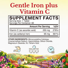 Close look at Vitalitown iron tablet size, designed for easy swallowing.