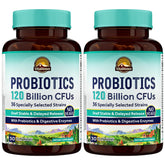 Vitalitown Probiotics bottle with 120B CFUs for gut support.