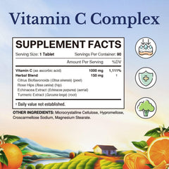 Close-up of Vitalitown Vitamin C 1000mg tablets for daily immune support.