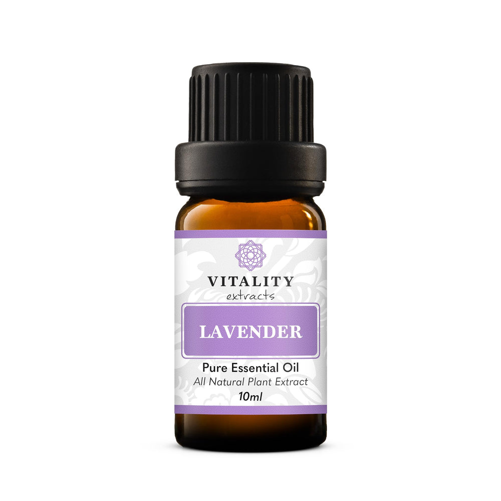 Vitality Lavender Essential Oil bottle close-up for calming aroma