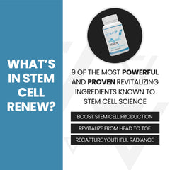 Vitality Now Stem Cell Renew assortment on tray signals a complete daily routine