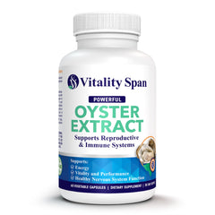 Vitality Span Oyster Extract capsules for daily energy and immune support.