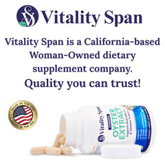 Vitality Span display of zinc and essential fatty acids for nerve function and energy.