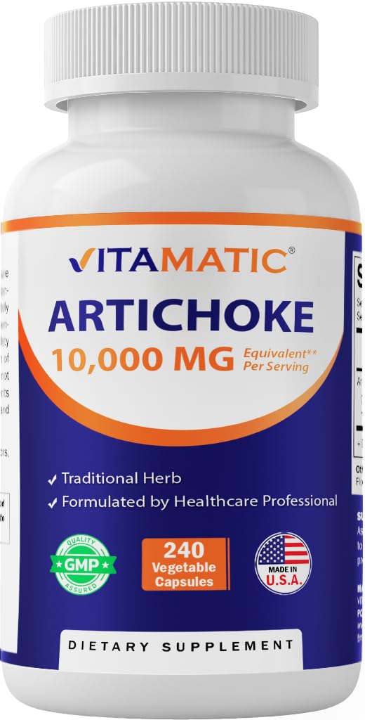 Vitamatic Artichoke Extract bottle with 240 capsules for convenient daily use