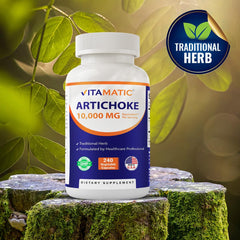 Graphic showing Vitamatic Artichoke Extract ten-to-one concentration and potency