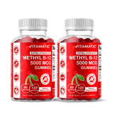 Vitamatic B12 gummies natural cherry bottle for energy support