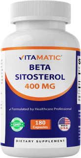 Vitamatic Beta Sitosterol bottle packaging shows premium quality